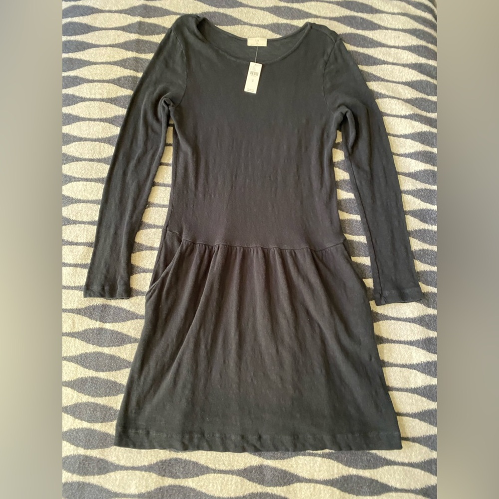Brand New Anthropologie T.La Black Long Sleeve Dress Size M